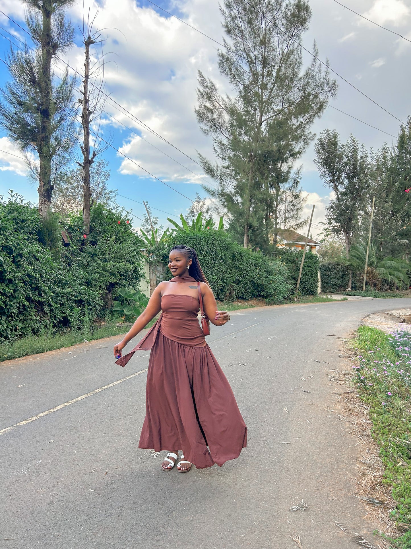 Ysabella Drop Waist Asymetrical Maxi